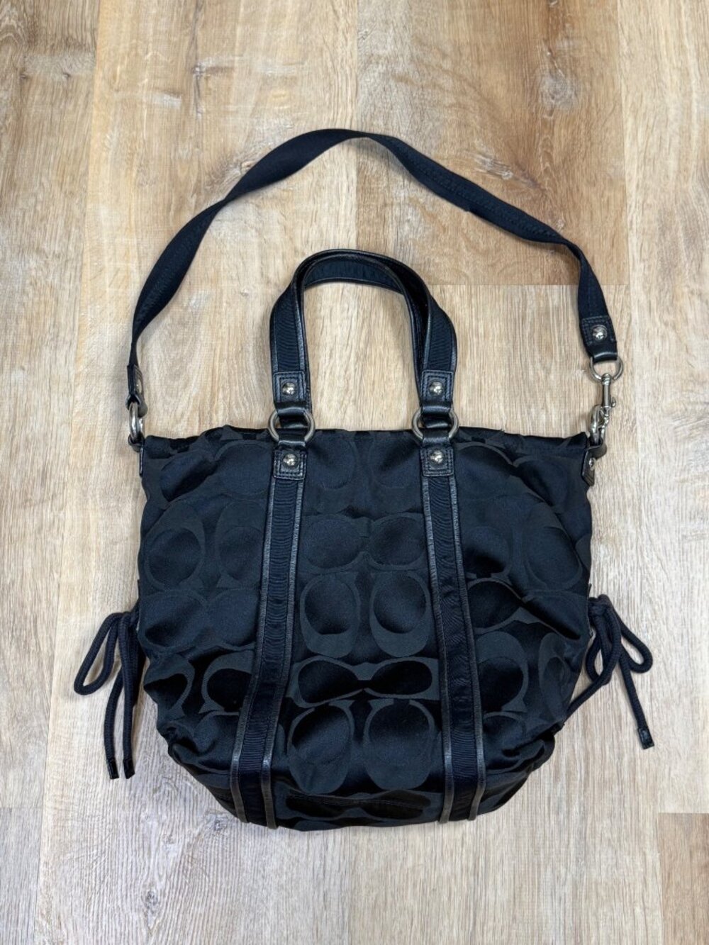 Y2K Coach Poppy Signature Sateen Spotlight Two Way Bag 13843 - Picture 6 of 12